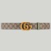 Gucci GG Marmont Reversible Belt 38MM in GG Supreme with Green Leather