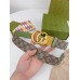 Gucci GG Marmont Reversible Belt 38MM in GG Supreme with Green Leather