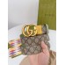 Gucci GG Marmont Reversible Belt 38MM in GG Supreme with Green Leather