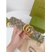 Gucci GG Marmont Reversible Belt 38MM in GG Supreme with Green Leather