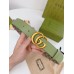 Gucci GG Marmont Reversible Belt 38MM in GG Supreme with Green Leather