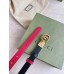 Gucci GG Marmont Reversible Belt 20MM in Black/Red Leather