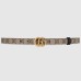 Gucci GG Marmont Reversible Belt 20MM in GG Canvas and Black Leather