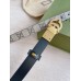 Gucci GG Marmont Reversible Belt 20MM in GG Canvas and Black Leather