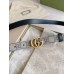 Gucci GG Marmont Reversible Belt 20MM in GG Canvas and Black Leather