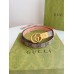 Gucci GG Marmont Reversible Belt 20MM in GG Canvas and Pink Leather