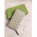 Gucci Zip Around Wallet In Beige GG Supreme Canvas