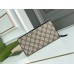 Gucci Zip Around Wallet In Bee Print GG Supreme Canvas