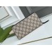 Gucci Zip Around Wallet In Beige Kingsnake Print GG Supreme