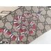 Gucci Zip Around Wallet In Beige Kingsnake Print GG Supreme