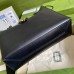Gucci Medium Tote Bag with Double G in Black Calfskin