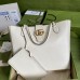 Gucci Medium Tote Bag with Double G in White Calfskin