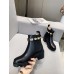 Gucci Ankle Boots in Black Leather with Crystals Strap