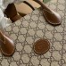 Gucci Medium Tote Bag in Beige GG Supreme Canvas with Brown Leather