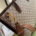 Gucci Medium Tote Bag in Beige GG Supreme Canvas with Brown Leather