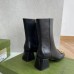 Gucci Black Leather 55MM Ankle Boots with Horsebit