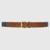 Gucci Square Buckle Belt 30MM in Blue GG Denim Jacquard