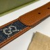 Gucci Square Buckle Belt 30MM in Blue GG Denim Jacquard
