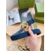 Gucci Blondie Belt 30MM in Blue Suede Calfskin