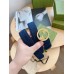 Gucci Blondie Belt 30MM in Blue Suede Calfskin
