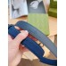 Gucci Blondie Belt 30MM in Blue Suede Calfskin