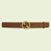 Gucci Blondie Belt 30MM in Brown Suede Calfskin