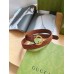Gucci Blondie Belt 30MM in Brown Suede Calfskin