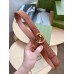 Gucci Blondie Belt 30MM in Brown Suede Calfskin