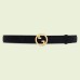 Gucci Blondie Belt 30MM in Black Suede Calfskin