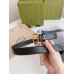 Gucci Crystal Horsebit Belt 30MM in Black Calfskin