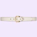Gucci Crystal Horsebit Belt 30MM in White Calfskin