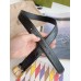 Gucci Crystal Horsebit Belt 30MM in Black Crocodile Embossed Leather