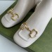 Gucci White Leather 55MM Ankle Boots with Horsebit