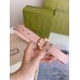 Gucci Crystal Horsebit Belt 30MM in Pink Crocodile Embossed Leather