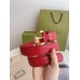 Gucci Crystal Horsebit Belt 30MM in Red Crocodile Embossed Leather