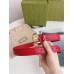 Gucci Crystal Horsebit Belt 30MM in Red Crocodile Embossed Leather