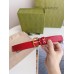 Gucci Crystal Horsebit Belt 30MM in Red Crocodile Embossed Leather