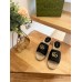 Gucci Espadrilles Slides in Black Matelasse Leather with Double G