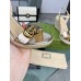 Gucci Espadrille Wedge Sandals In Gold Metallic Leather