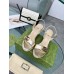 Gucci Espadrille Wedge Sandals In Gold Metallic Leather