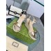 Gucci Espadrille Wedge Sandals In Gold Metallic Leather