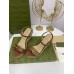 Gucci Espadrille Wedge Sandals In Brown Leather