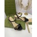 Gucci Espadrille Wedge Sandals In Black Leather