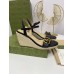 Gucci Espadrille Wedge Sandals In Black Leather