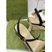 Gucci Espadrille Wedge Sandals In Black Leather