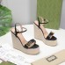 Gucci Platform Espadrilles In Black Leather