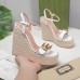 Gucci Platform Espadrilles In White Leather