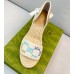 Gucci Espadrille Wedge Sandals In Multicolor GG Linen
