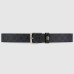 Gucci Black GG Supreme Belt 35MM with Square Buckle and Interlocking G