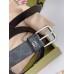 Gucci Black GG Supreme Belt 35MM with Square Buckle and Interlocking G